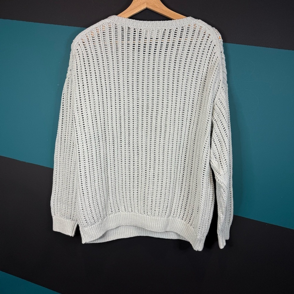 BNWT Wilfred Afterglow Sweater Glacier Blue Knit Crew Nck Sweater Cotton Medium - Picture 8 of 15